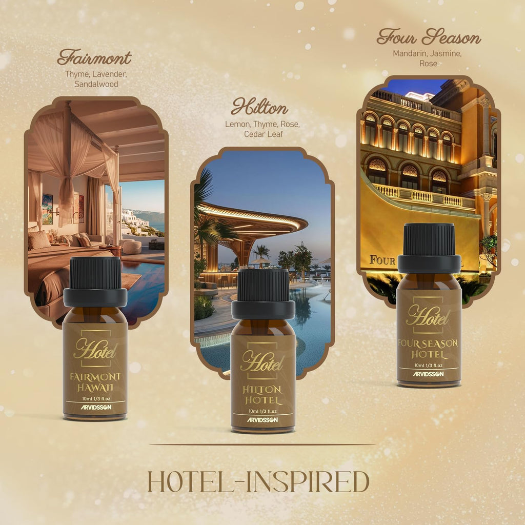 Hotel Diffuser Oils Gift Set - Hotel Essential Oils for Diffuser, Luxury Fragrance Oils Inspired by 5 Star Hotels - Set of 2