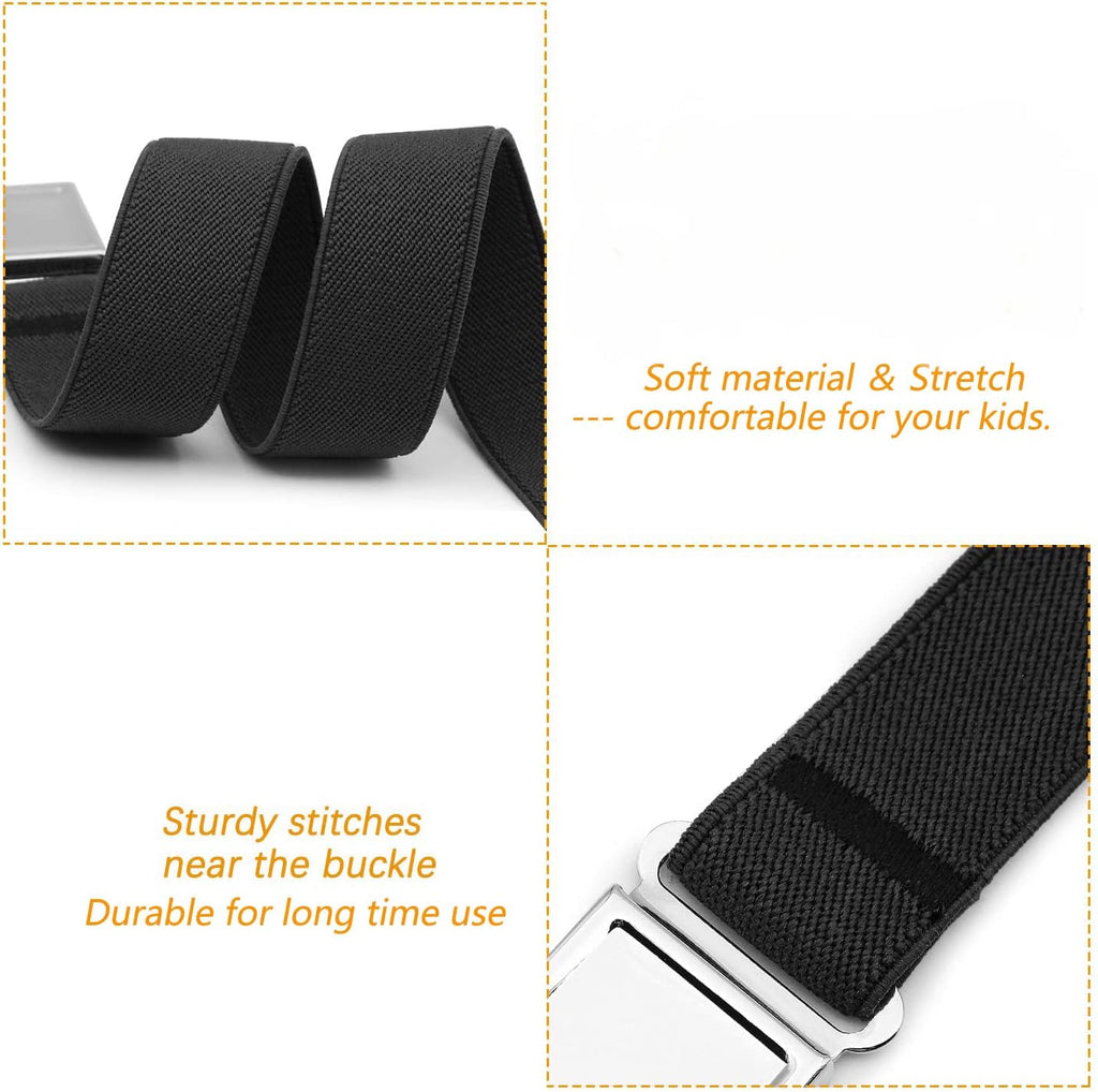 Kids Adjustable Magnetic Belt Boys Girls Elastic Belt with Easy Magnetic Buckle for Back to School Girls