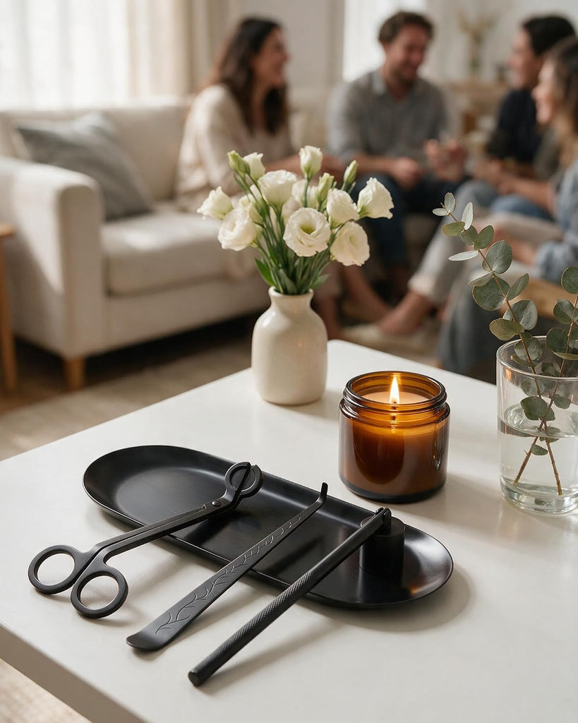 4 in 1 Candle Accessory Set, Matte Black