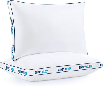 Queen Bed Pillows Set of 2, Premium Down Alternative Pillows for Sleeping, Hotel Quality Medium Plush, Breathable