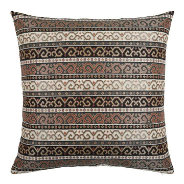 Kilim Throw Pillow Covers Khaki and Black - 22 x 22 Inches Decorative Porch Pillows, Boho Room Decor for Couch
