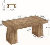 55-Inch Executive Desk, Thick Wood Office Computer Desk with Double Pedestal