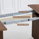 41 in-78 in Extendable Dining Room Table for 4-8, Round Expandable Kitchen Table with Fluted Base, Modern Farmhouse