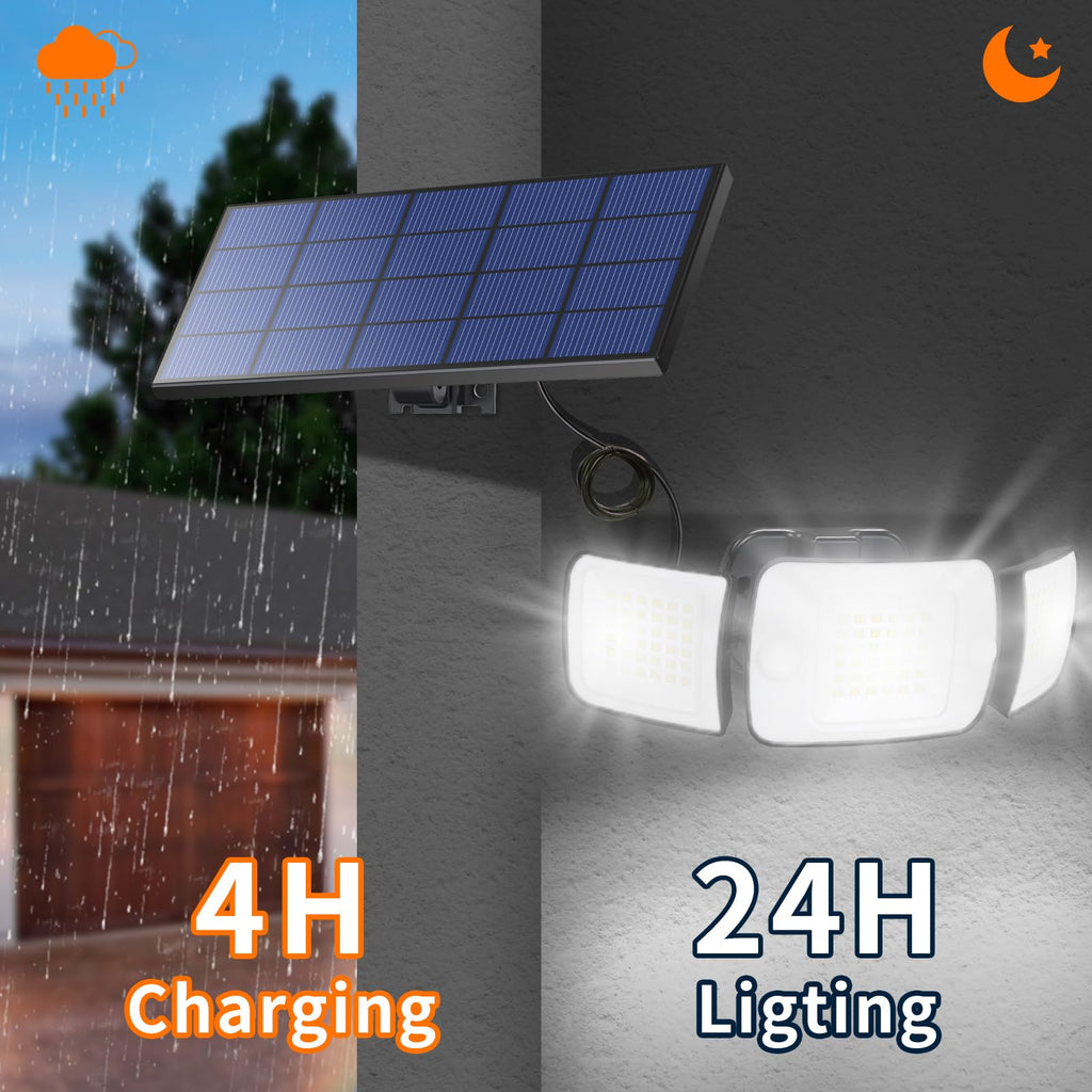 Outdoor Solar Flood Motion Sensor Light 6000mAh 6500K