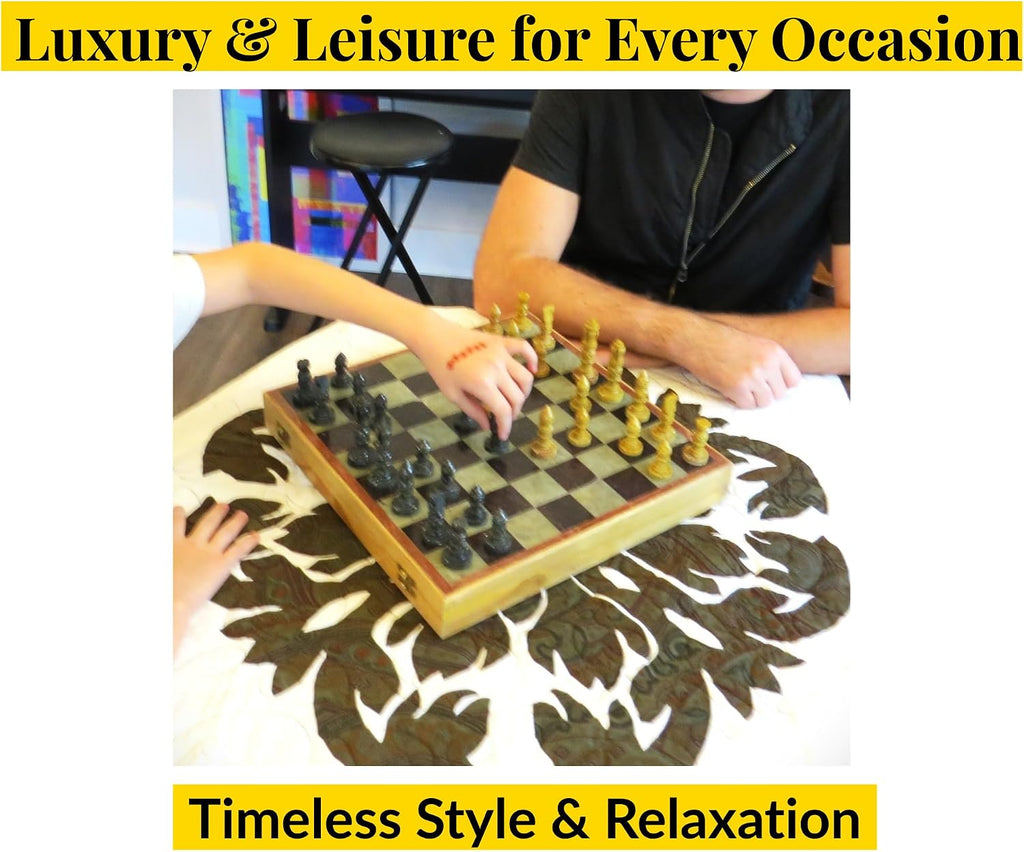 Chess Gifts for Men, 14 in Marble Chess Set, Happy Birthday Gifts for Men, Classic Board Games Collection, Coffee