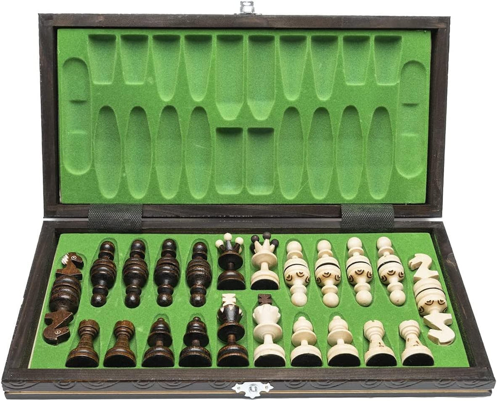 Beautiful Handcrafted Wooden Chess Set with Wooden Board and Handcrafted Chess Pieces - Gift idea Products (18.5" (47