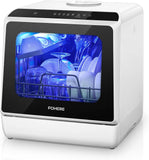 Countertop Dishwasher with Delay Start, No Hookup Needed, 5+1 Wash Programs, 360° Dual Spray, 167° H