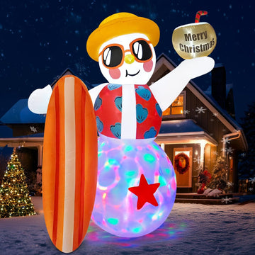 8 FT Funny Christmas Inflatables Snowman Beach Christmas Decorations