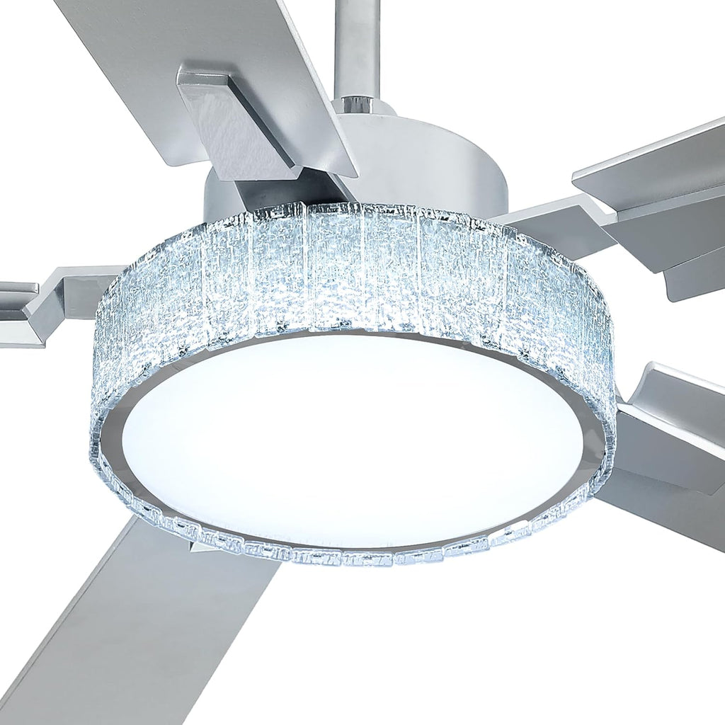 52 Inch Chandelier Ceiling Fans with Lights and Remote/App, Smart Ceiling Fans Compatible with Alexa
