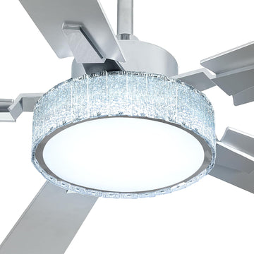 52 Inch Chandelier Ceiling Fans with Lights and Remote/App, Smart Ceiling Fans Compatible with Alexa