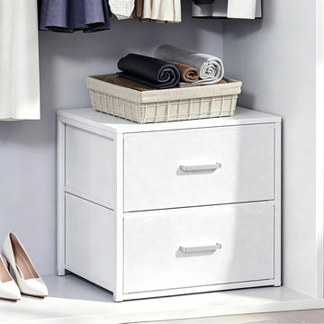 Stackable Storage Drawers, Closet Drawers, White