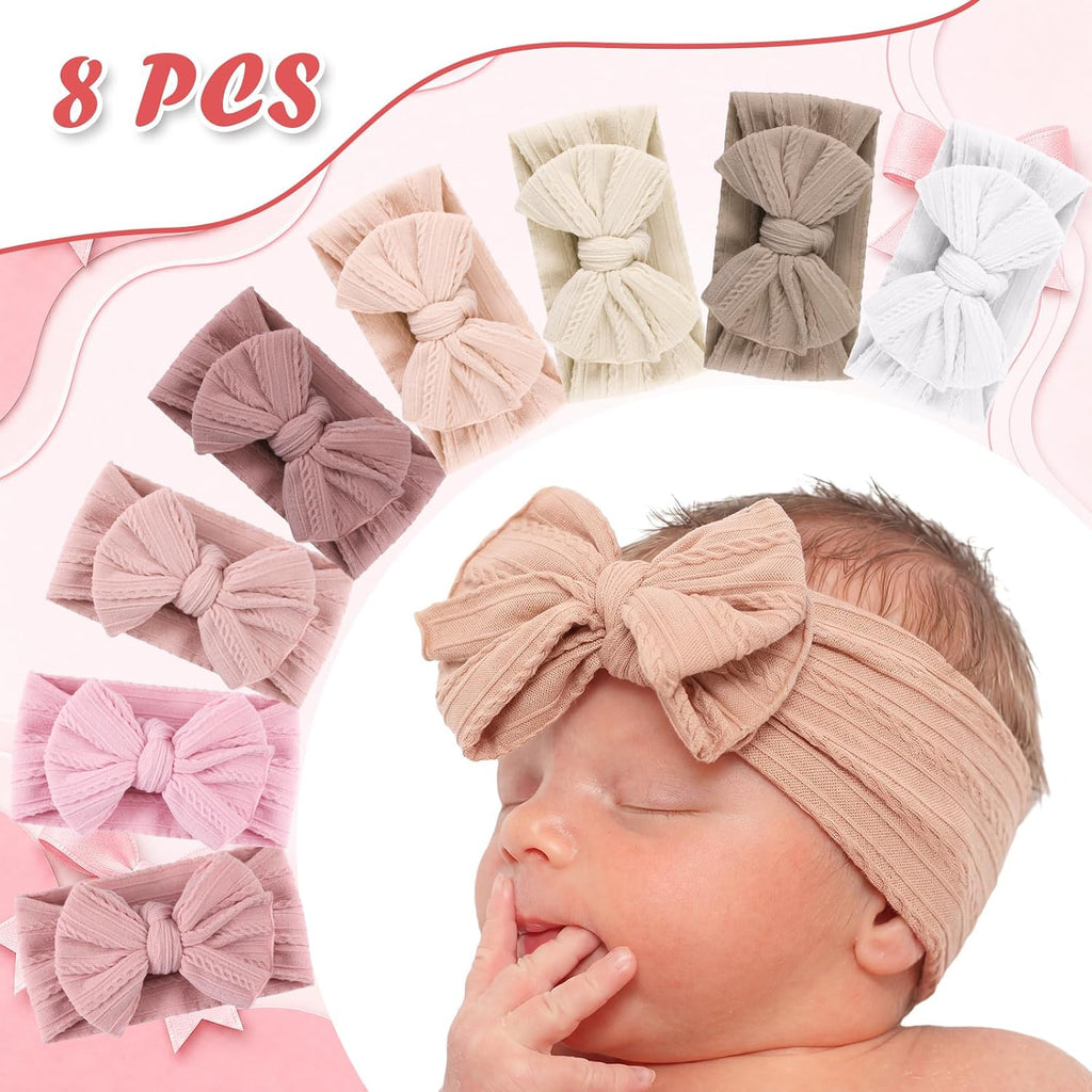 8 Pcs Preemie Baby Headband for Girls Nicu Wear Photoshoots, Bow