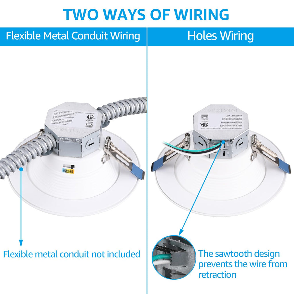 5CCT 6 Inch LED Recessed Light Canless, White