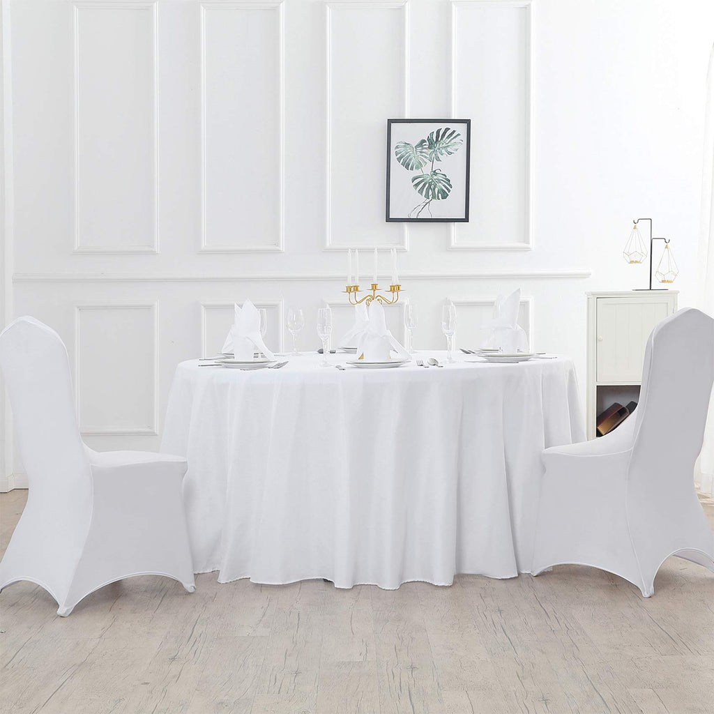 120 inch Round Tablecloth Washable Polyester Table Cloth Decorative Table Cover for Wedding Party Dining Banquet (120