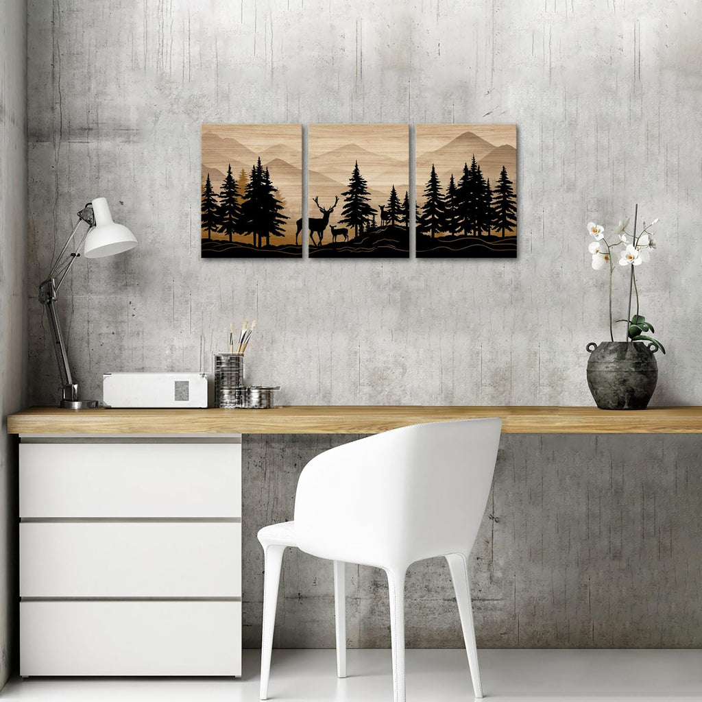 Deer Wall Art Cabin Decor Rustic Farmhouse Bathroom Decor