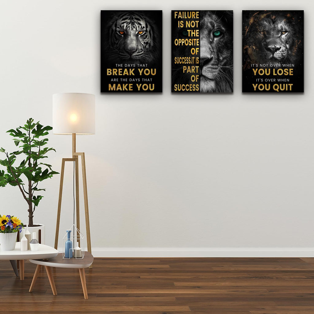 Motivational Wall Decor Art Inspirational Canvas Poster Print Inspiring Quotes Animals Painting Picture Office Wall