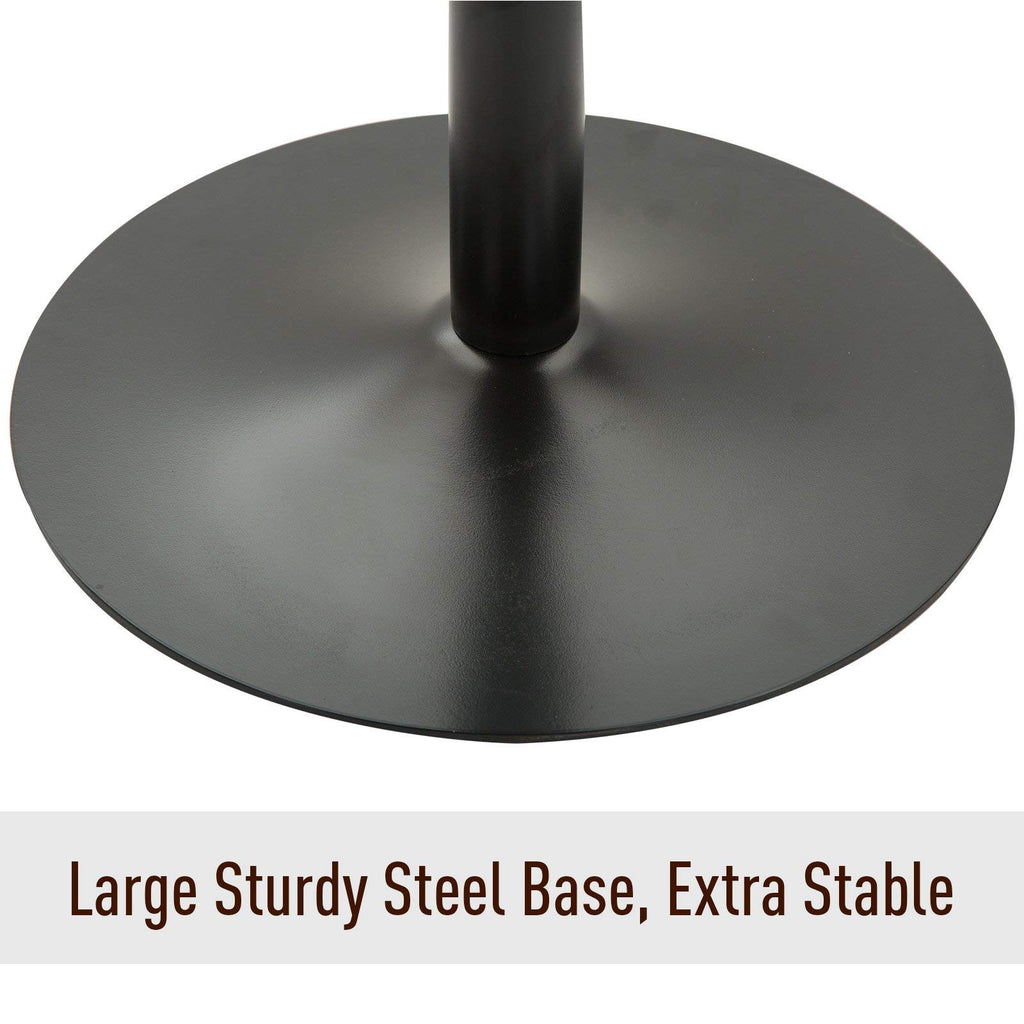 42" H Round Bar Table, Solid Wood High Top Pub Table, Black