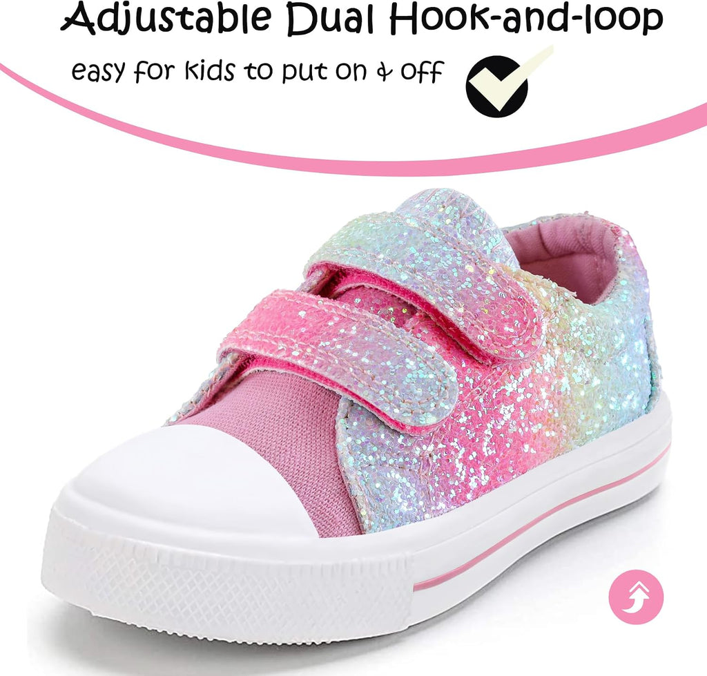 Toddler Shoes, Hook & Loop Canvas Sneakers for Boys and Girls