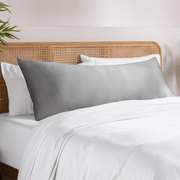 100% Rayon Made from Bamboo Pillowcase Set (Body, Light Grey)