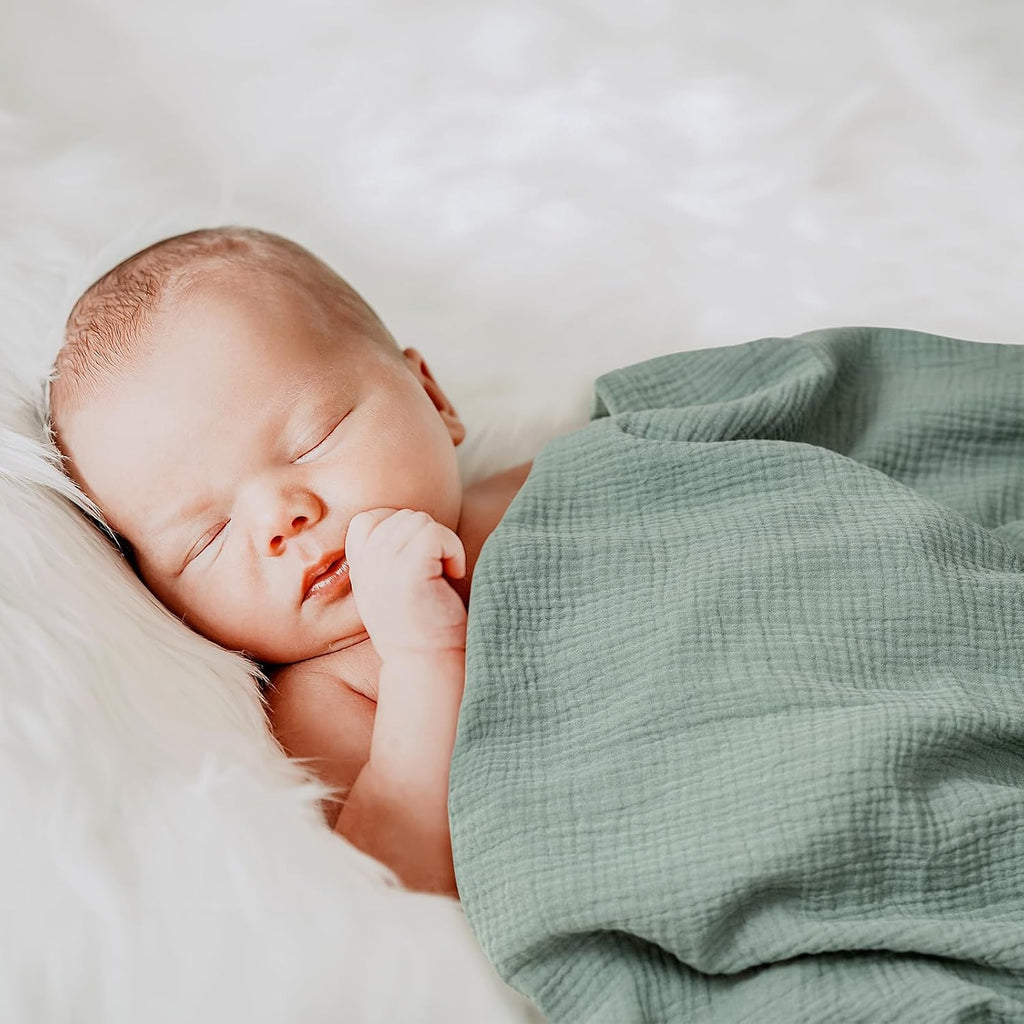 Muslin Swaddle Blankets for Newborns, Large 40''x38'', Pack