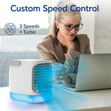 Turbo Chill Evaporative Cooler with HydroChill Technology, 4-Speed Portable Air Cooler Fan, Up To 8 Hr Per Fill, 7