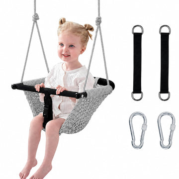 Kids Swing Seats Indoor Hand-Made Net Swing with Adjustable Rope Tree Swings for Kid Child Backyard Playground Swings