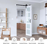 42"x 84" (Double 21" x 84") Bifold Barn Door, Bifold Sliding Barn Door with Hardware Kit, Solid MDF 