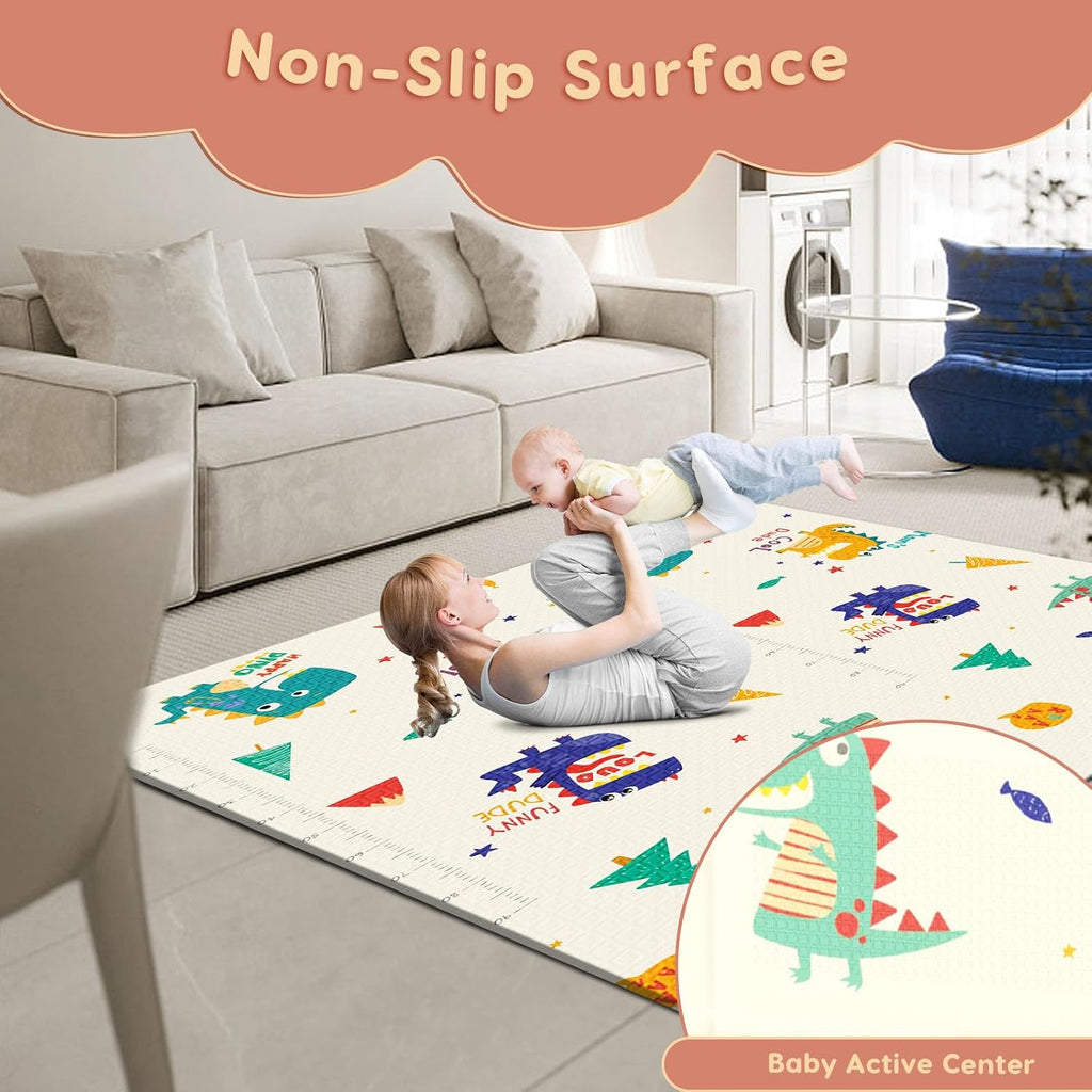 74" × 50" Baby Play Mat for Floor, Baby Playmat for Playpen, Thick Ultra Soft Playpen Mat for Playing or Crawling