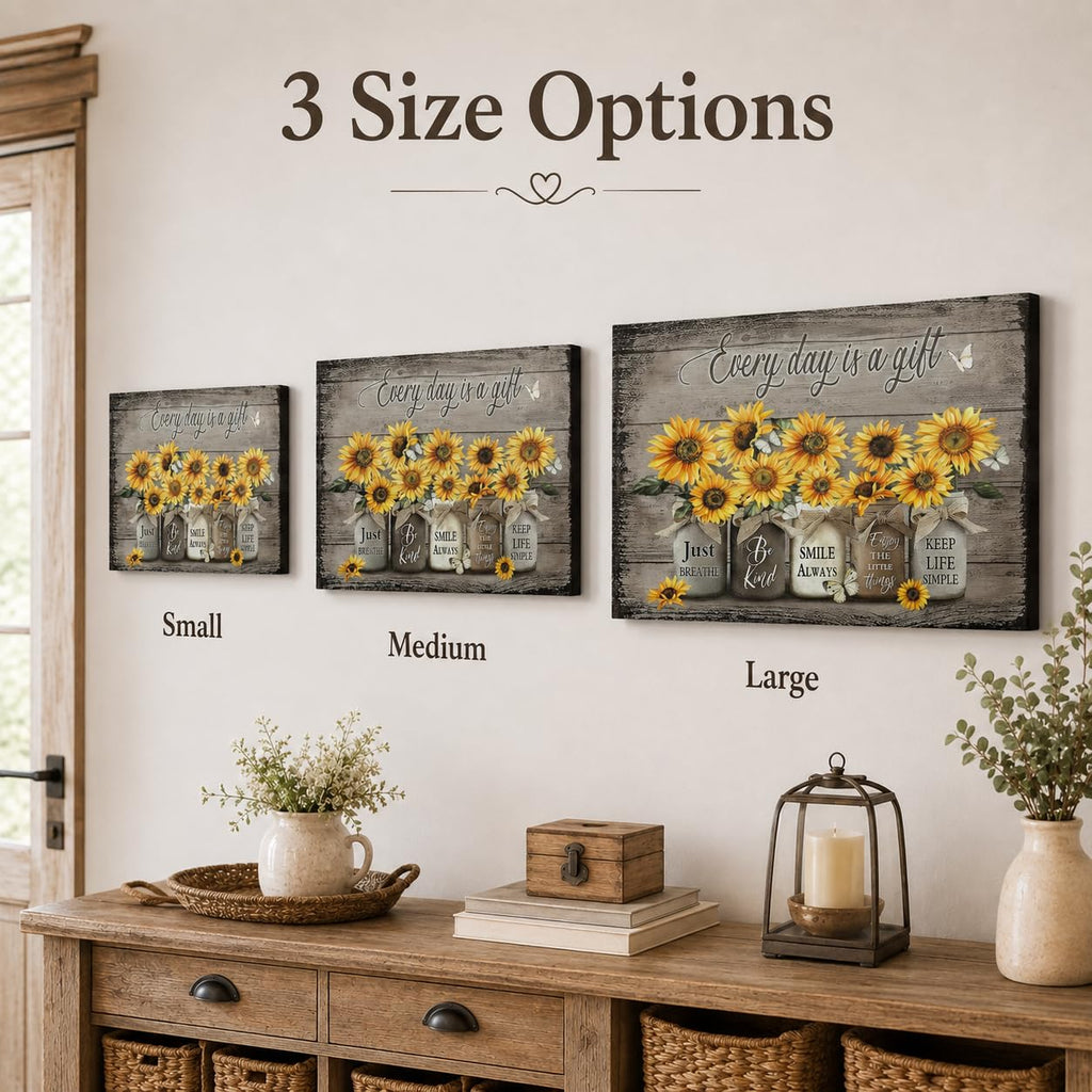 Rustic Sunflower Canvas Wall Art Vintage Flower Painting Picture Wall Decor Farmhouse Floral Inspiring Poster Print