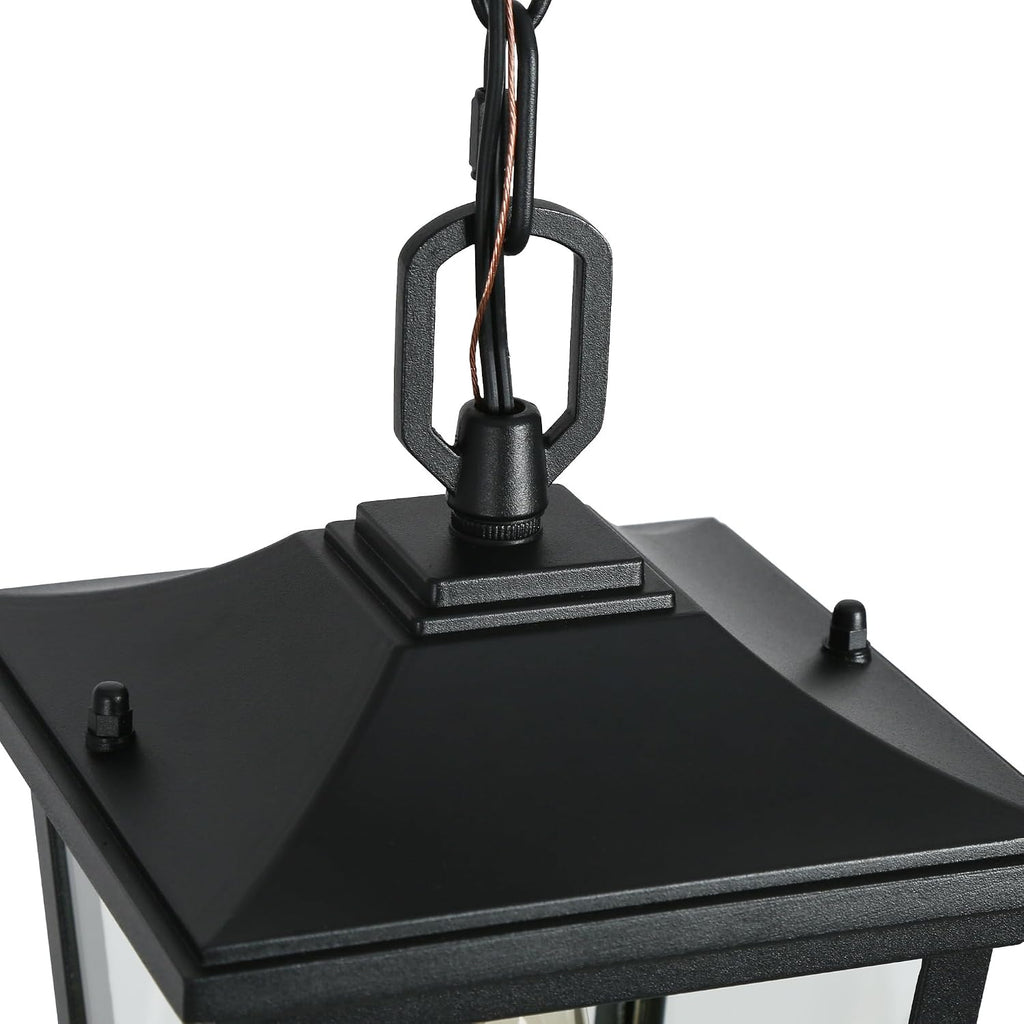 Outdoor Pendant Light Fixture, Farmhouse Exterior Lights, Anti-Rust Ceiling Outdoor Light with Clear Glass