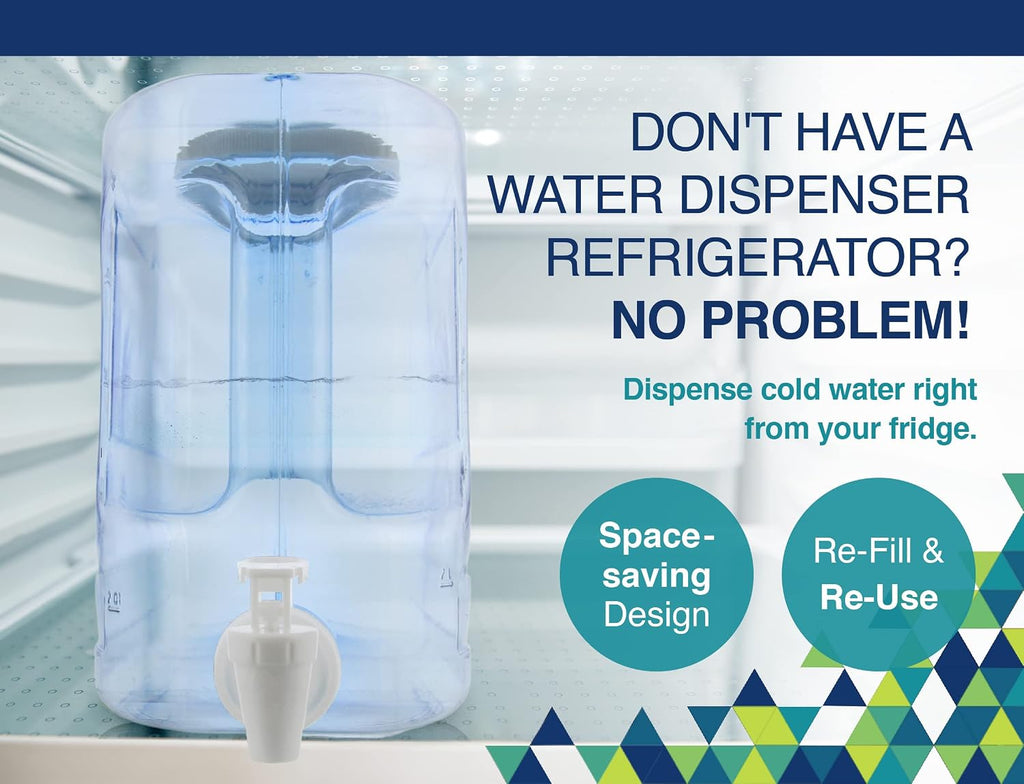 Arrow Oasis Drink Dispenser for Fridge, 2.5 Gallon - Plastic Beverage Dispenser with Spigot - Clear Space-Saving