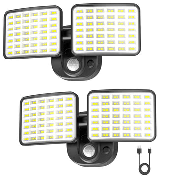 Rechargeable Motion Sensor Light, & Dual Modes Rechargeable Outdoor Lights, USB Charging Outdoor Battery