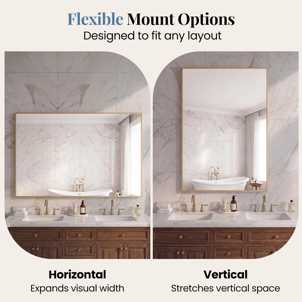 Bathroom Wall Mirror, Vanity Rectanglar Mirror, 30x48 Inch