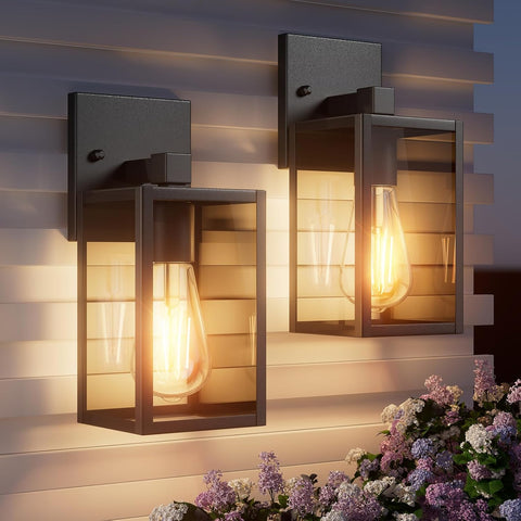 Outdoor Light Fixtures Wall Mount, Waterproof Front Porch Lights, Modern Exterior Lighting Fixtures with E26 Socket