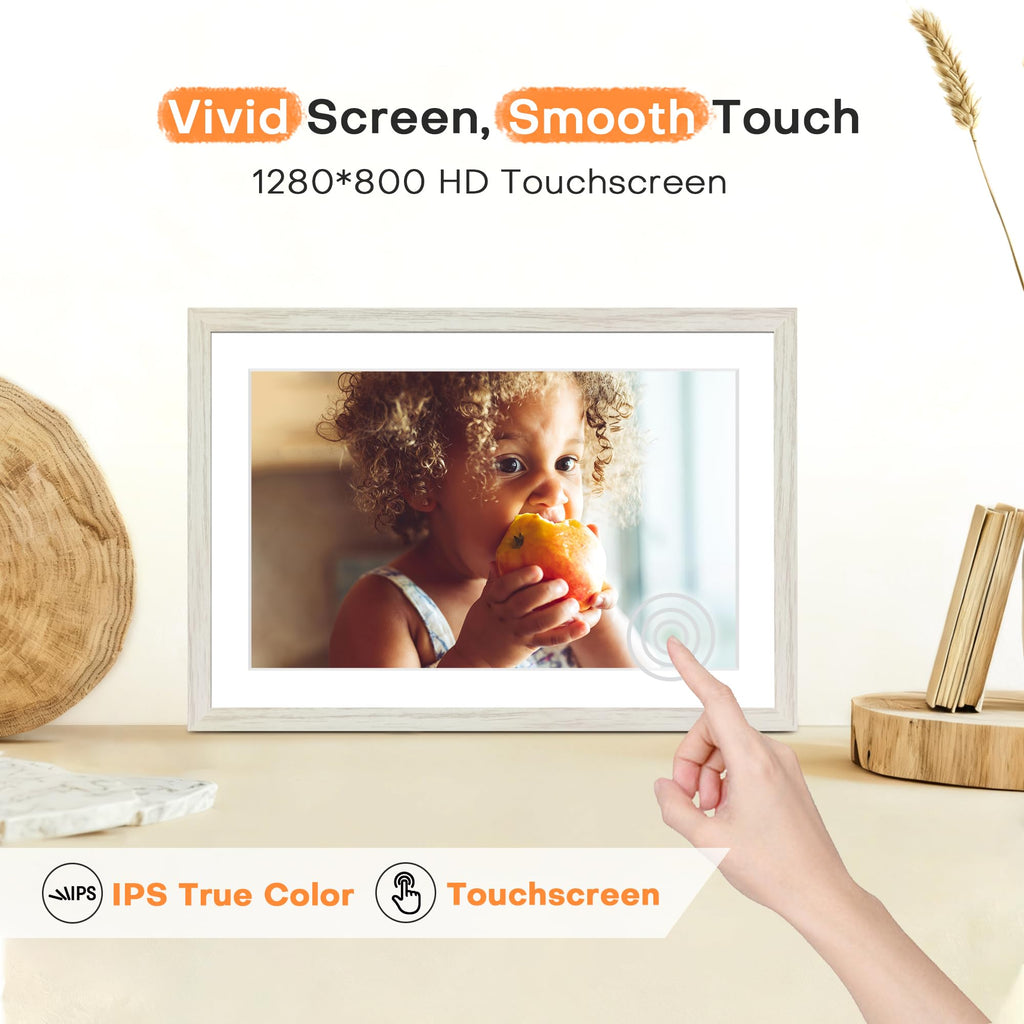 10.1'' Digital Picture Frame, 32GB Frameo Electronic Photo Frame WiFi