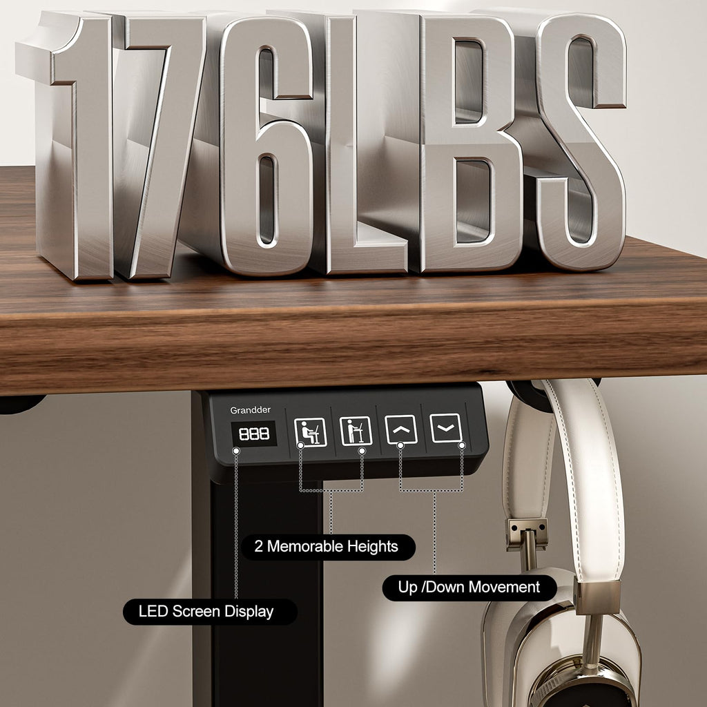 47x32 Large Electric Standing Desk, Height Adjustable Computer Desk with 2 Memory Presets, 31.5" Deep Desktop Sit