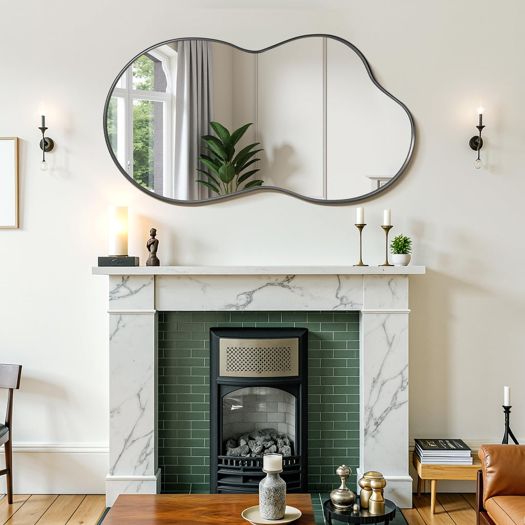 Irregular Wall Mirror, 36"x24" Bathroom Mirror Asymmetrical Mirrors Artistic Mirrors Decorative Bedroom Bathroom