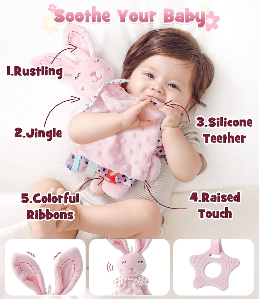 Baby Shower Gifts for Girls, Baby Girl Gifts Baskets with Rattle, Blanket/Bodysuit Set, New Born Essential Stuff