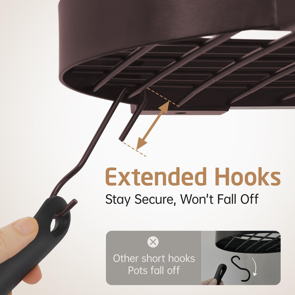 48 Inch Oil Bronze Hanging Pot Rack Ceiling Mount with 130lb Capacity