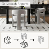 Modern Chenille Dining Chairs Set of 4, Upholstered Barrel Chairs with Arms Comfy Accent Side Chairs for Living