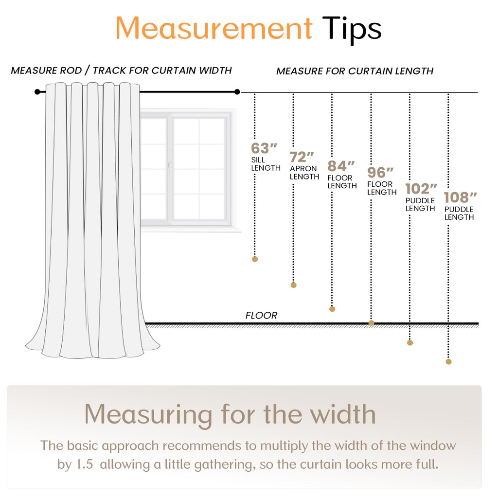 Rod Pocket Solid Sheer Curtains, White, 72" W x 84" L