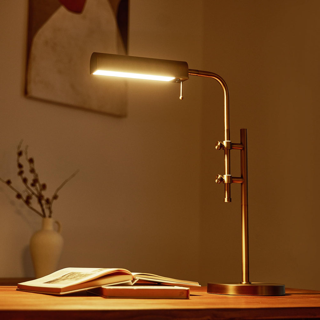 Industrial Table Lamp, Adjustable LED Desk Lamp