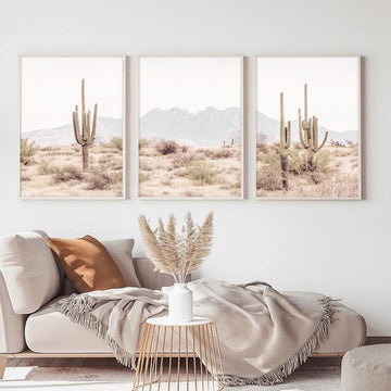 Sonoran Desert Landscape Wall Art Cactus Arizona Canvas Wall Decor Desert Poster Pictures Saguaro Cactus Art Prints