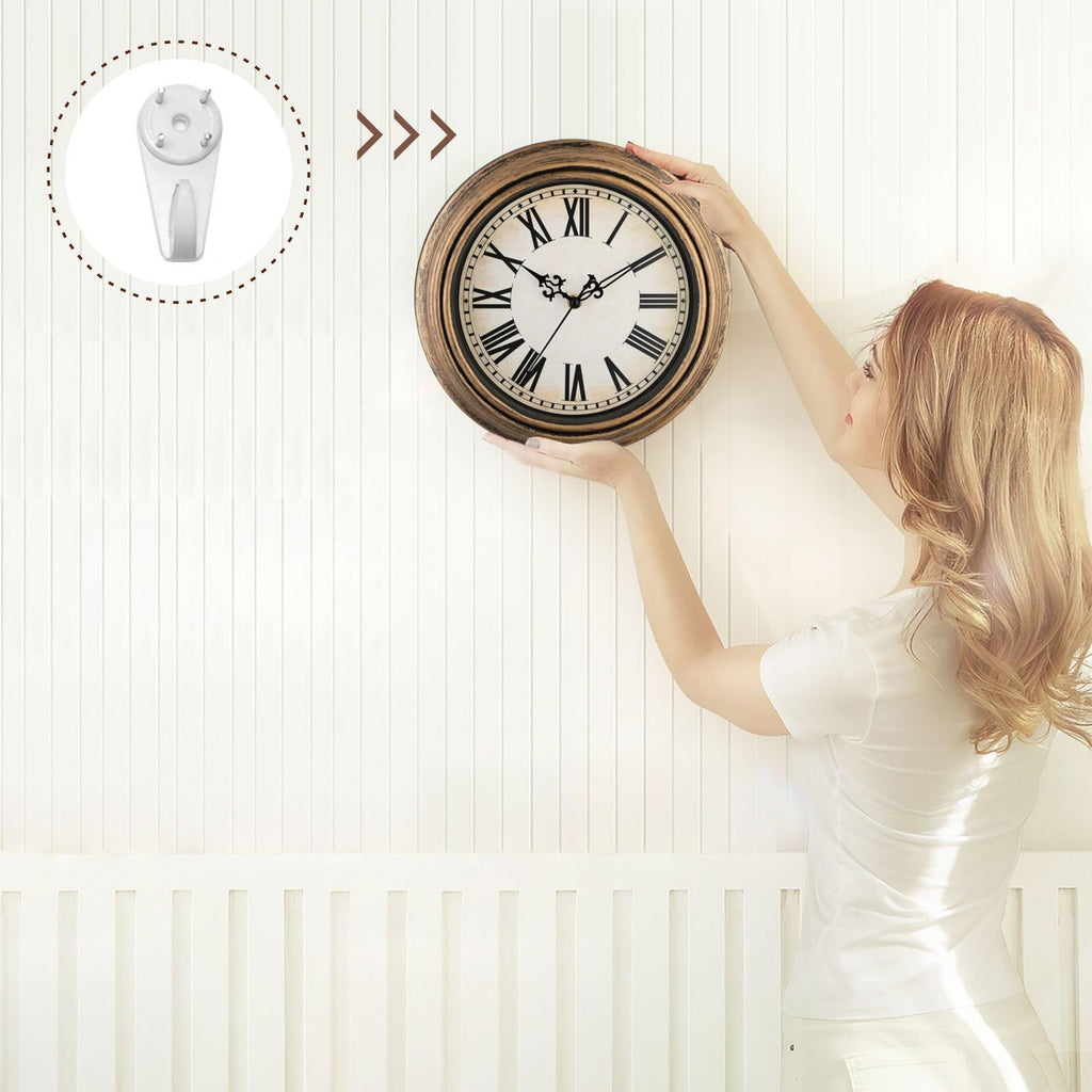 Extra Large Retro Wall Clock, 16'' Non Ticking Classic Silent Vintage Wall Clocks Decorative Kitchen Living Room