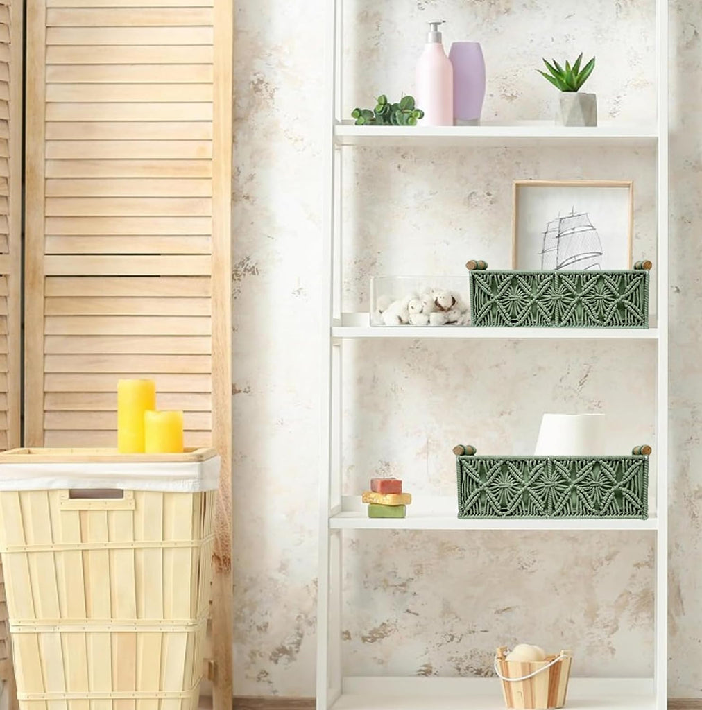 Boho Decor Basket for Toilelt Paper Storage Baskets for Organizing