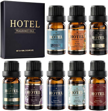 Hotel Diffuser Oil Gift Set - Inspired by 5-Star Hotel Fragrance Oil Set - My Way, White Tea,Baccarat,Four - Set of 8