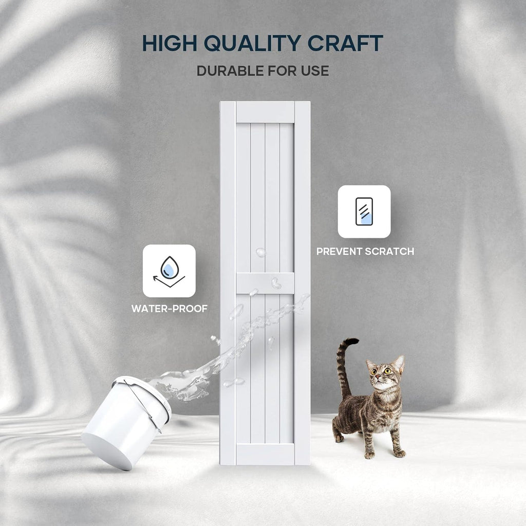 42 x 84 inch (Double 21x84 Door) White Barn Door with 7FT Sliding Door Hardware Kit Included & Handl