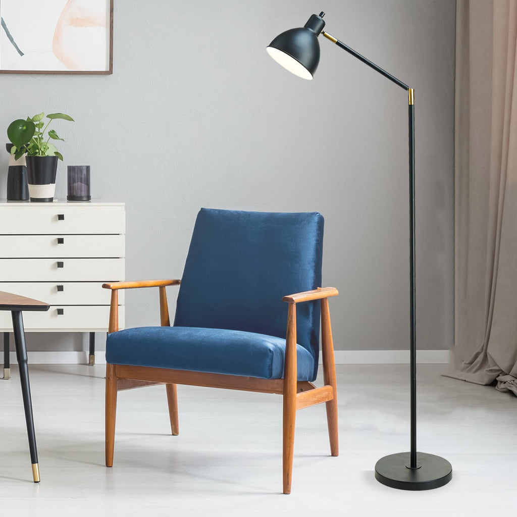Modern Adjustable Floor Lamp, Standing Lamp, Living Room Light, LED Bulb NOT Included, 54.5", Black