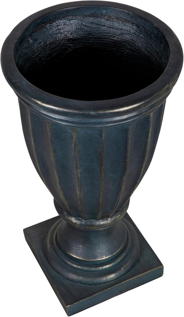 26.77" H Stately Tall Fluted Pedestal Urn Planter Weather-Resistant MGO Outdoor Flower Pot for Garden Patio and Front