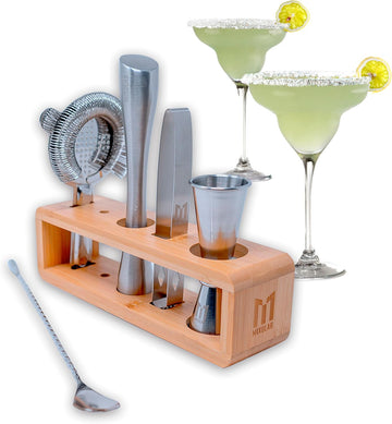Bar Tool Set, Premium 6-Piece Bartender Tools - Effortlessly Mix Cocktails After a Long Day - Includes Jigger - Set of 6